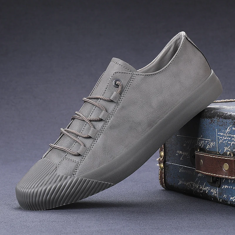 Мужские кожаные туфли на шнуровке черные повседневные Мокасины плоской подошве