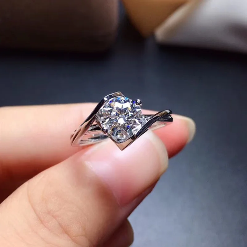 Женское серебряное кольцо с муассанитом сердцем 1 карат 6 5 мм из серебра 925 пробы |