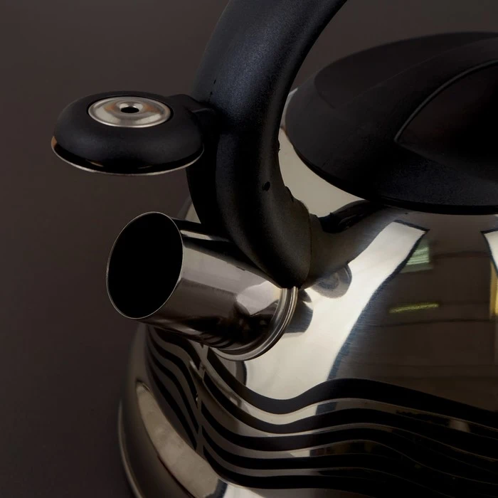 Чайник со свистком 2 8 л &quotВолна&quot с индикатором нагрева фиксированная ручка |