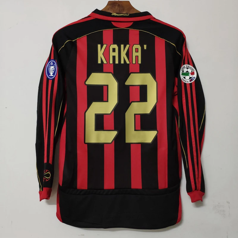 

2006 2007 RETRO SOCCER JERSEY HOME AND AWAY KAKA MALDINI INZAGHI PIRLO 06 07 FOOTBALL VINTAGE SHIRTS CAMISETA UNIFORMS IN STOCK