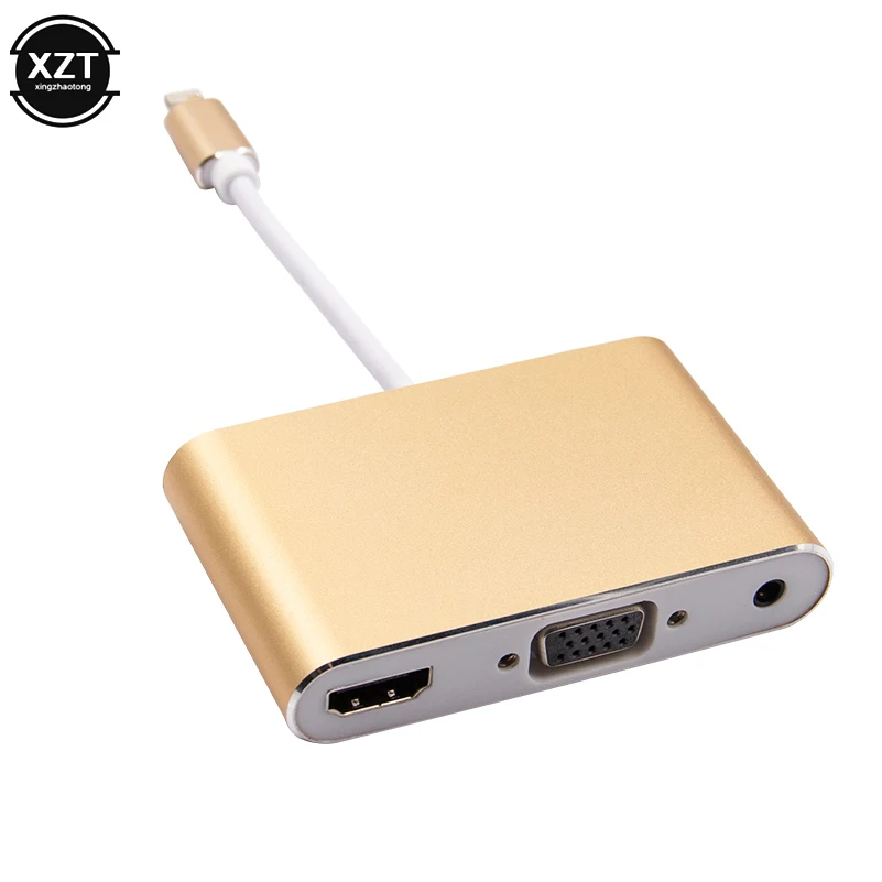 4 в 1 цифровой аудио видео HD ТВ преобразователь освещения HDMI совместимый VGA AV