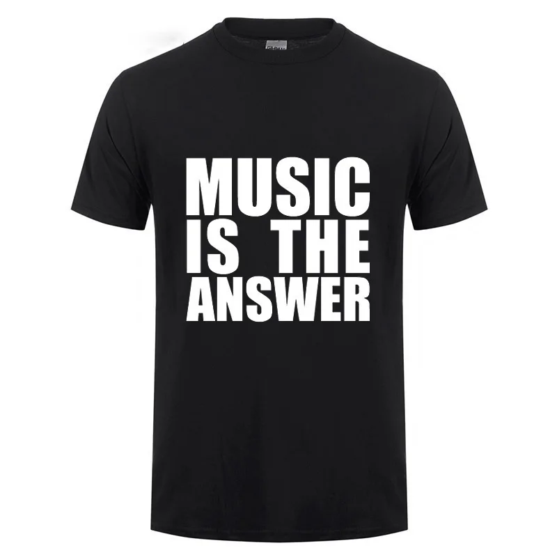 Футболка с надписью Music Is The Answer для мужчин и женщин Летняя Уличная Повседневная