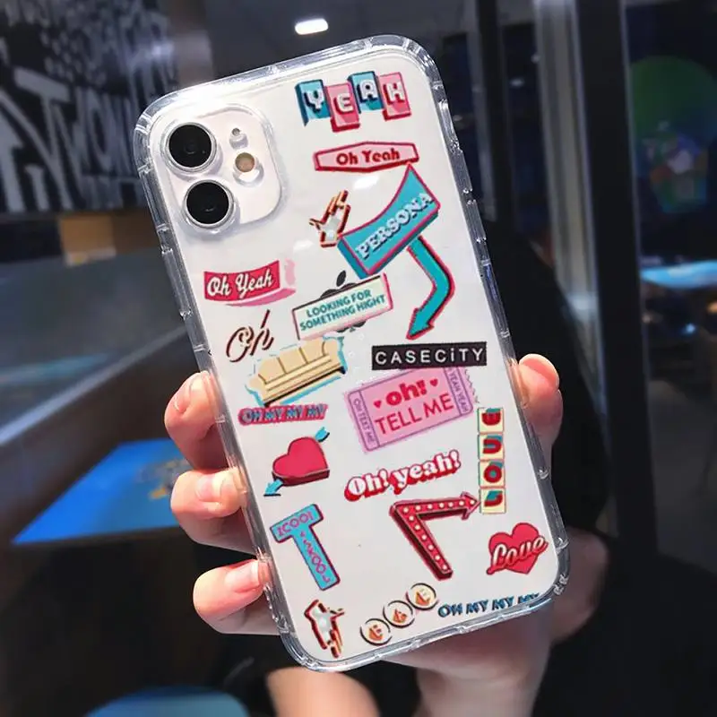 

Korean group pink label Phone Case Transparent for iPhone 6 7 8 11 12 s mini pro X XS XR MAX Plus