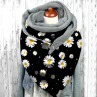 Шарфы женские теплые зимние шарфы с принтом маргариток 2021 Модная ретро Женская функциональная шаль шарф женский шарф бандана шарф
