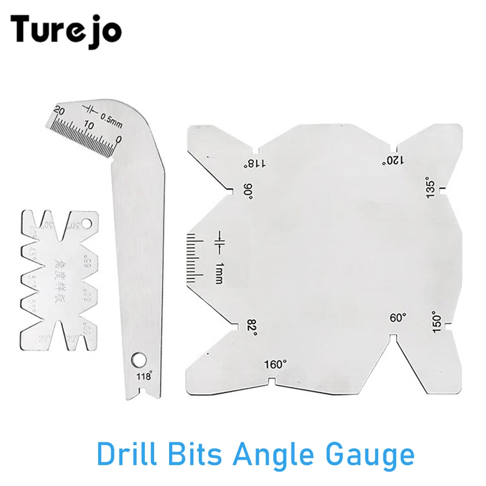 

Drill Bits Angle Gauge Set Stainless Steel Drill Head Sharpener Tools Inspection Angle Gage Turning Tool Woodworking Measurement