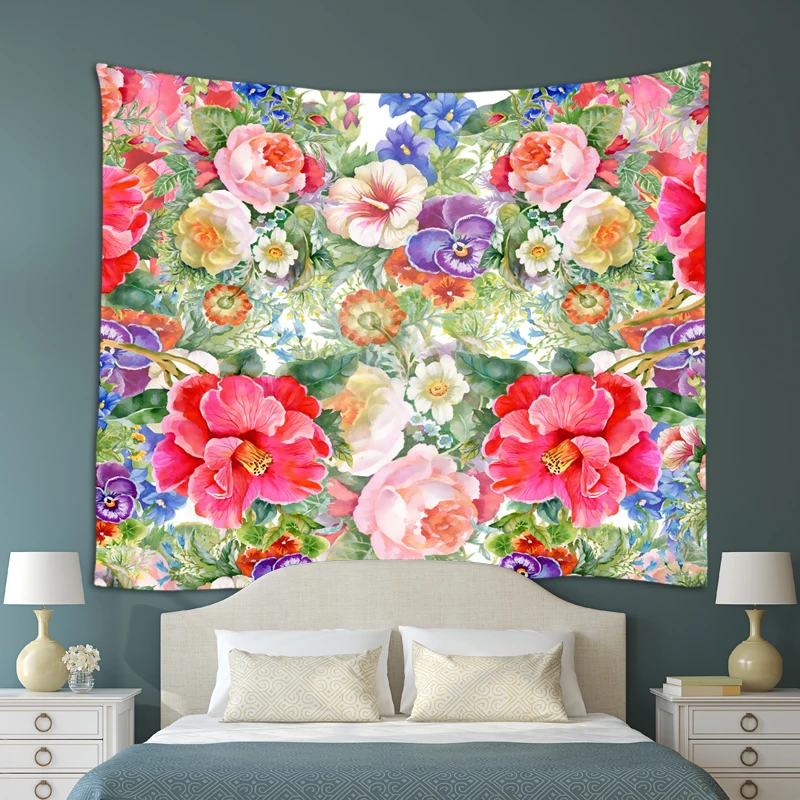 Настенный гобелен в китайском стиле с цветами и птицами домашний декор пляжное