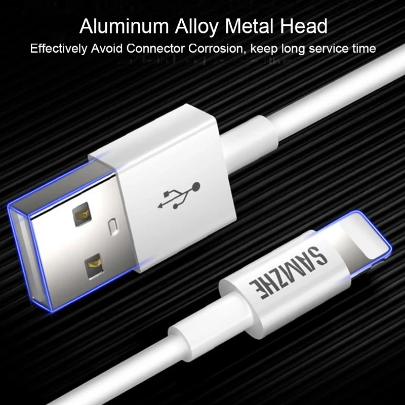 SAMZHE USB-кабель для iPhone 11 X Xs Max 2.4A Быстрая зарядка зарядки и передачи данных SE 8 7 6 |