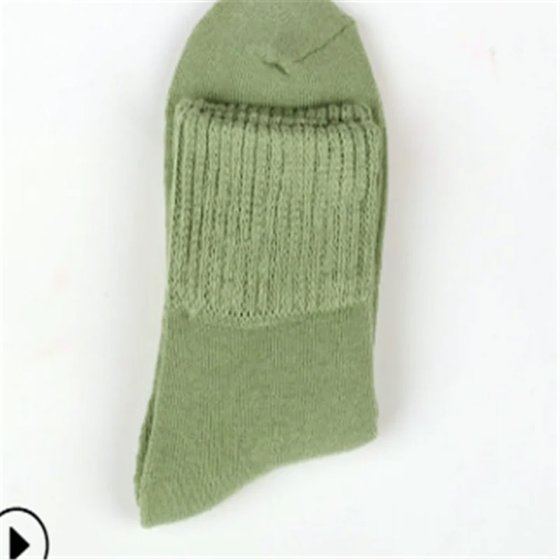 Женские зимние махровые носки из чистого хлопка Плотные хлопковые однотонные