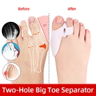 Два отверстия носок корректор большого пальца разделитель пальцев от вальгусной деформации первого пальца стопы Корректор шишки на большом пальце; Забавные тапочки; Большие кости Выпрямитель регулятор мягкий силиконовый 1 пара