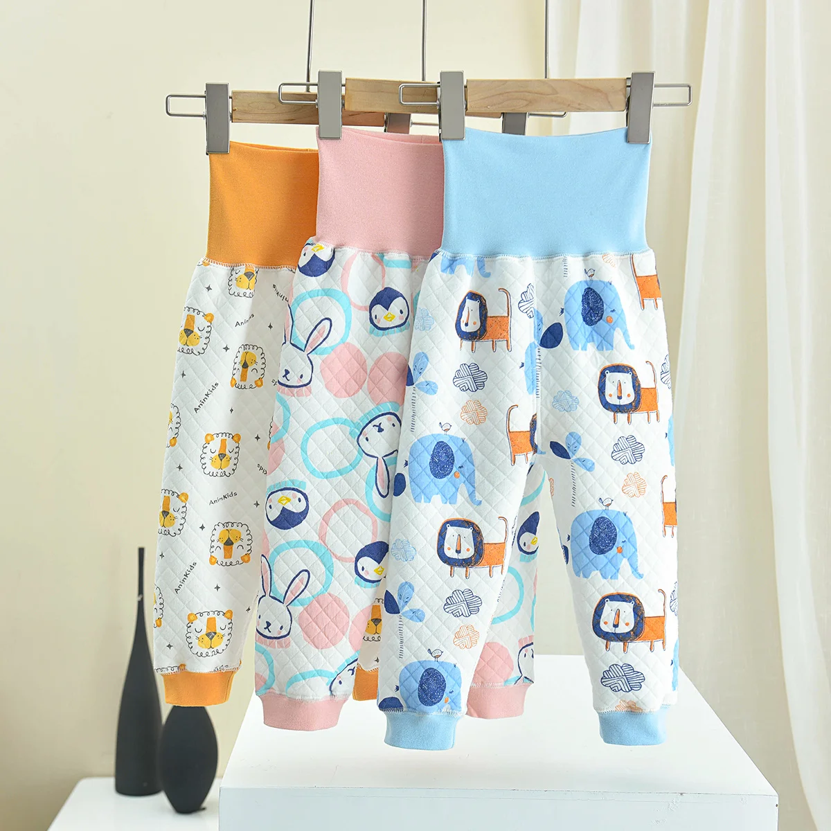 

Infant Spring And Autumn Season High Waist Pants Air Layer High Waist Pants