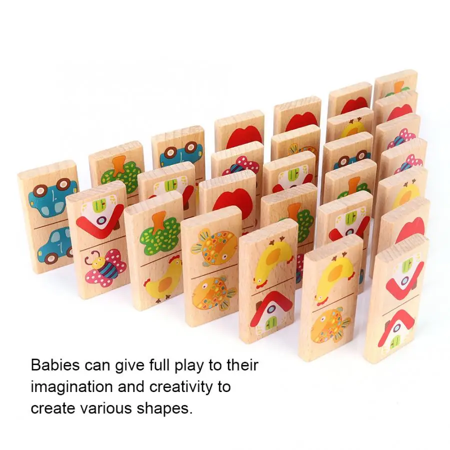 Animal Recognition Toys for Kids Educational Wooden Block Box Wood Domino Solitaire Early Learning | Игрушки и хобби