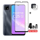 Полное стекло для Realme C25s, стекло с полным покрытием экрана для Realme C25, стеклянная пленка для камеры, стекло для объектива камеры Realme C21