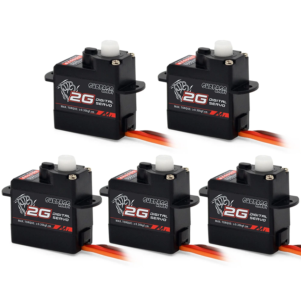 

5pcs/lot Surpass Hobby Airplane Digital Servo 2g Micro Plastic Gear Mini Servo for RC Aircraft Fixed-wing Helicopter