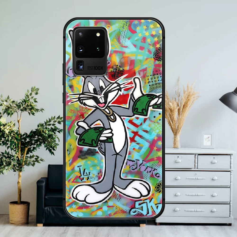 

Cute Bugs Bunny Catoon Anime Phone Case For Samsung Galaxy Note S 8 9 10 20 Plus E Lite Uitra black Shell Silicone Prime 3D
