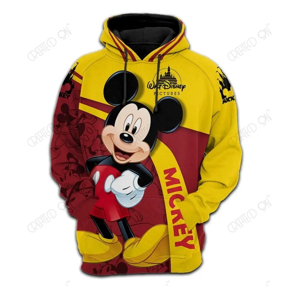 Толстовка с капюшоном из аниме Disney спортивная одежда куртка принтом Микки Мауса