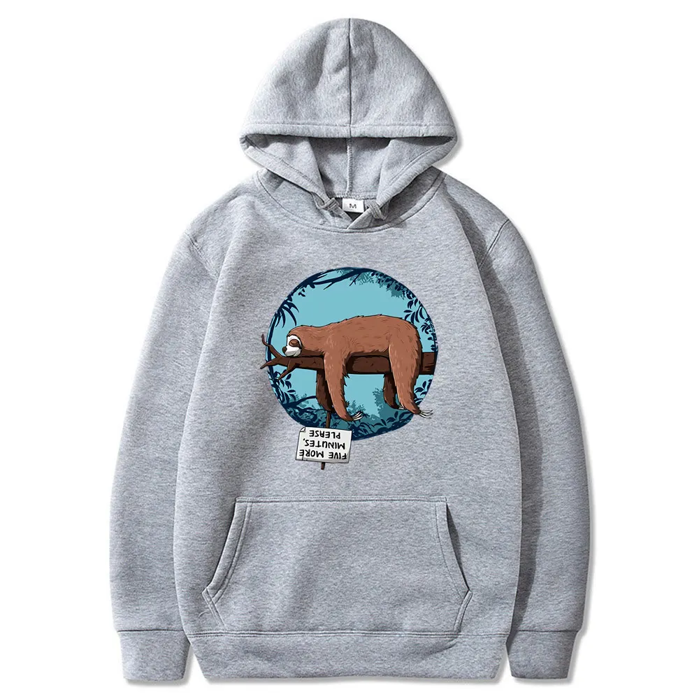 

Sleeping Sloth Personality Print Hoodies Men Fashion Casual Sweatshirts Cartoon Autumn Winter Warm Clothing Fleece Hip Hop Hoody