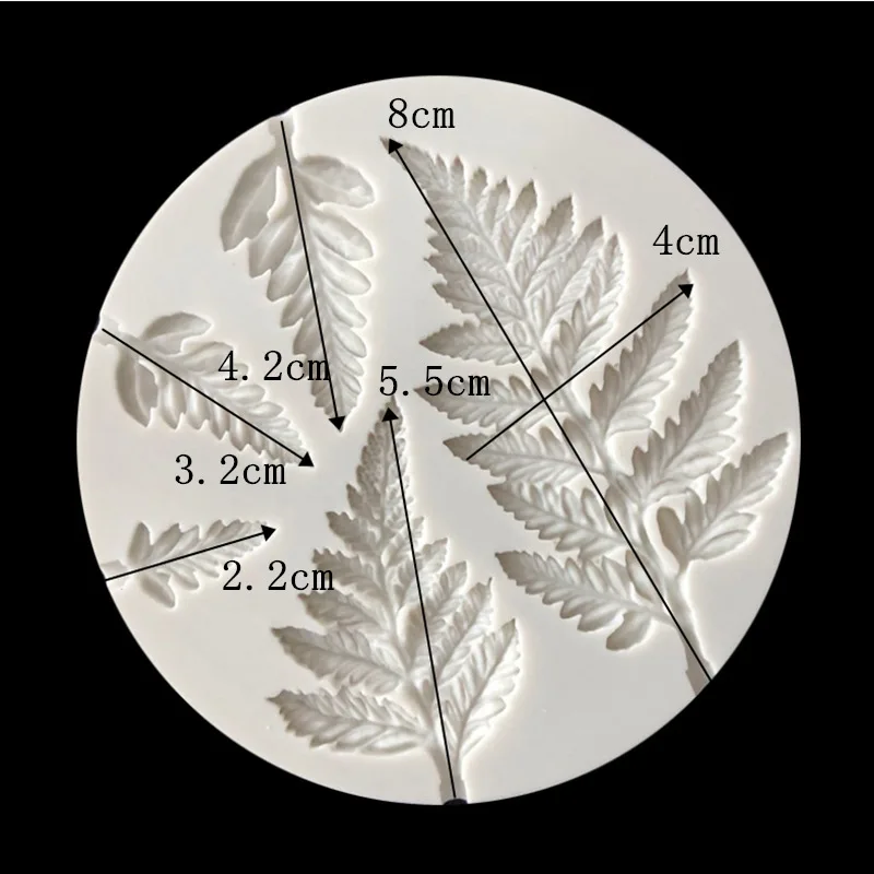 Polymer Cookie Molds Silicone Round Fern Leaf Shape Liquid Fondant Cake DIY Epoxy Molding Tool Mold | Дом и сад