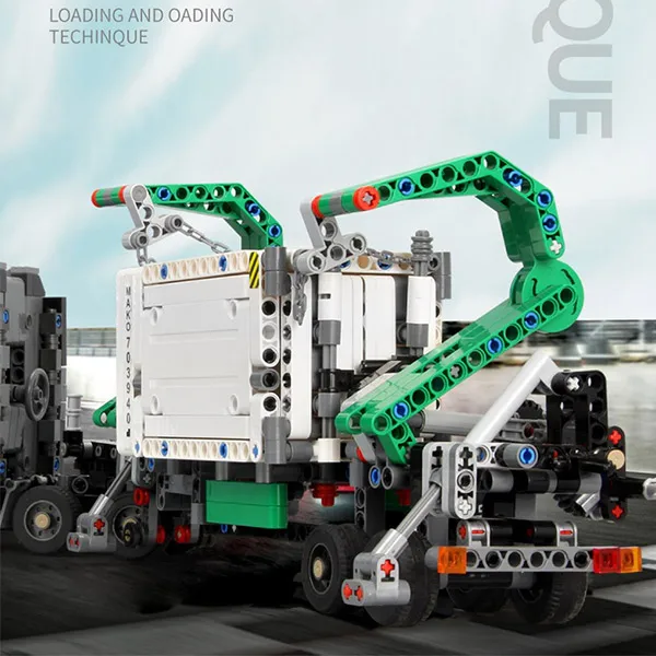 703940 техника серии транспортных средств грузовик MOC модель грузовика-контейнеровоза строительные блоки 1202 шт кирпичи игрушки подарок для детей