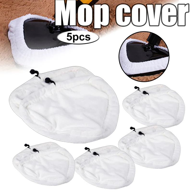 

5pcs Mop Cover Home Clean Steam Mop Reusable Replacement Microfiber Cleaning Pads Washable Cloths Hot Mop Accessories