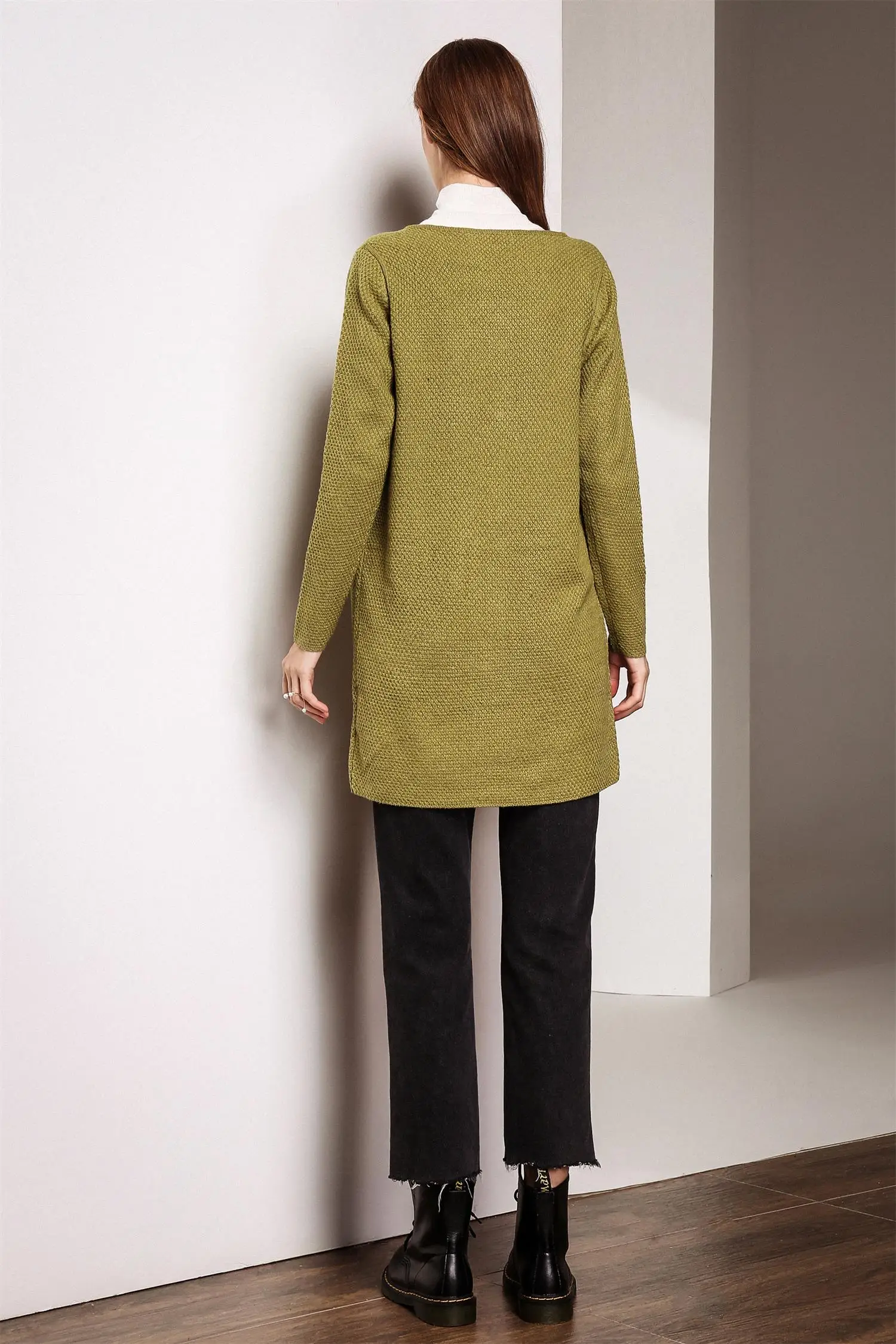 

LA.TENDRE woman sweaters cardigan 2020 autumn and winter knitted o-neck long sweater girly style fashion slim cardigans