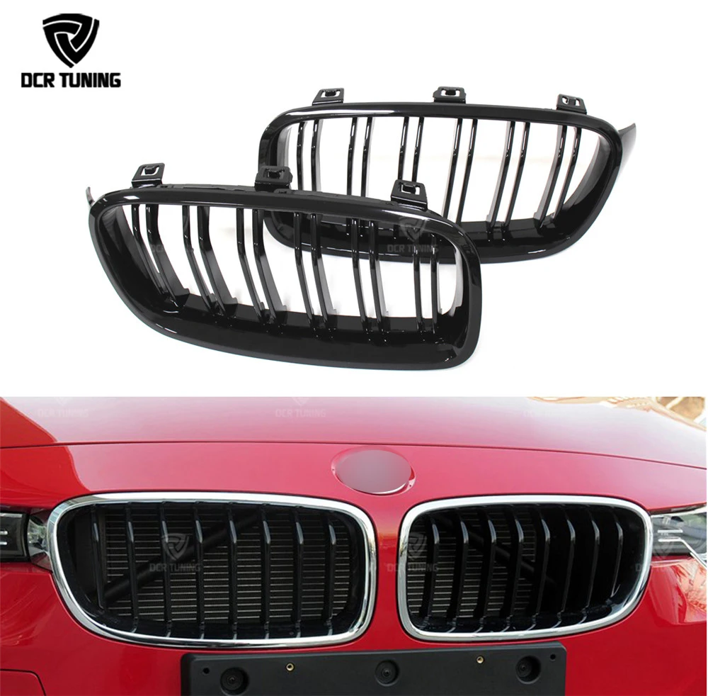 Двойная Передняя решетка радиатора для BMW 3 Series F30 320i 325i 328i 335i углеродное волокно