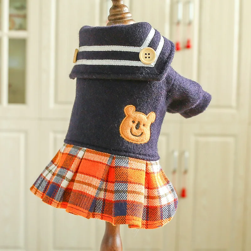 Осенне зимнее платье для собак одежда худи свадебное юбка щенков маленьких и