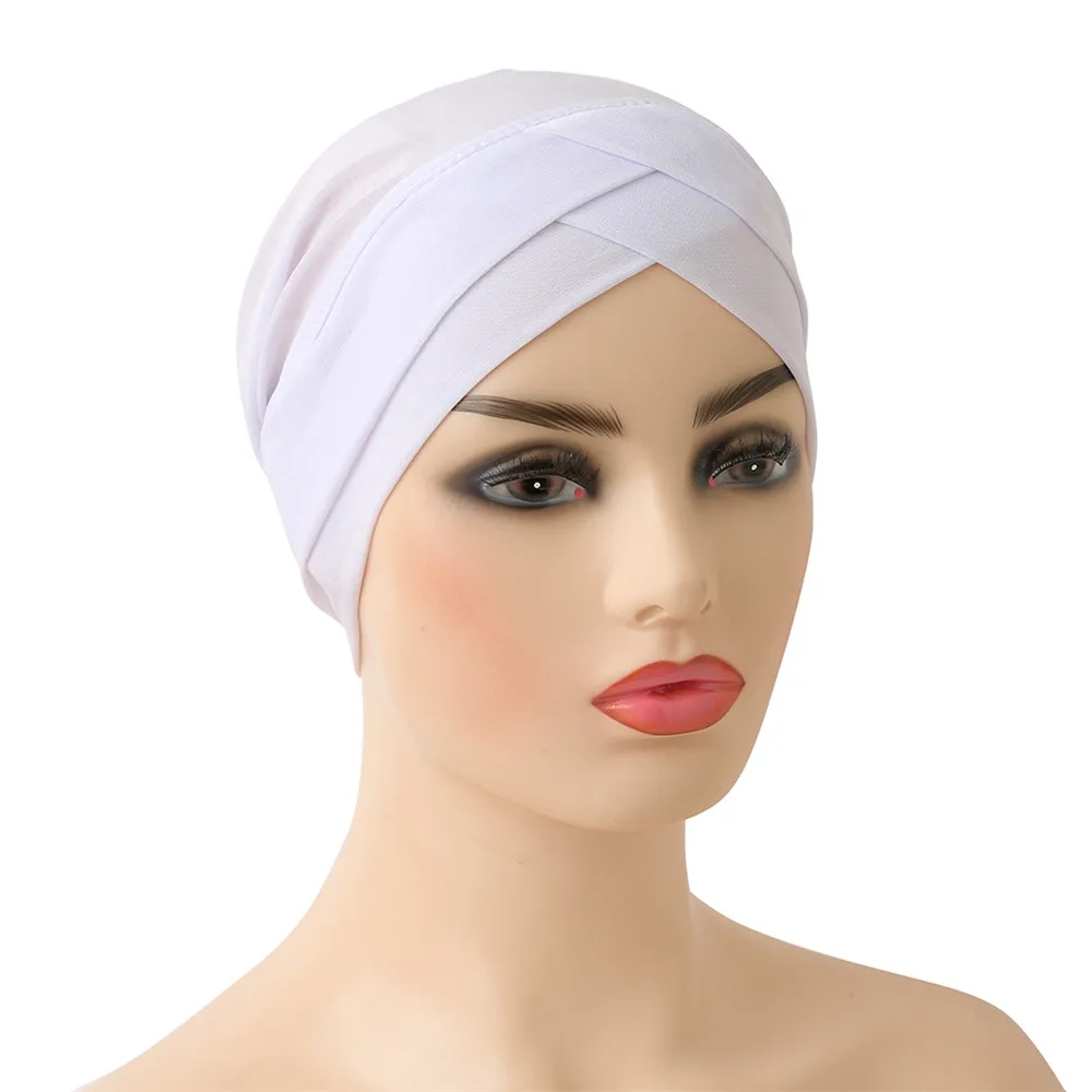 2021 Full Cover Inner Hijab Caps Muslim Stretch Turban Cap Islamic Underscarf Bonnet Solid Color Under Scarf Turbante Mujer |