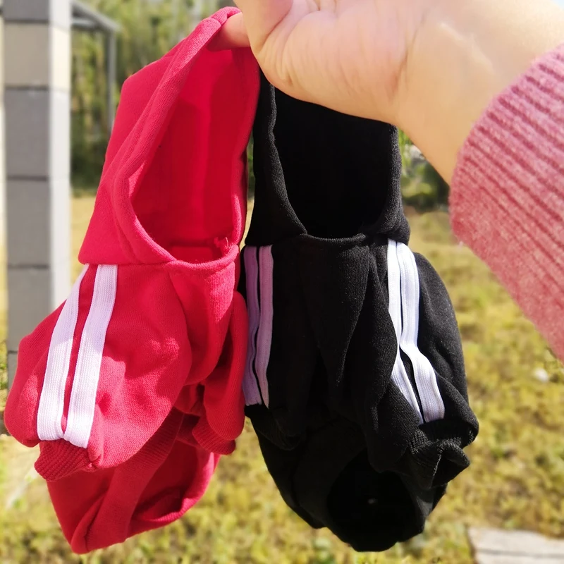 Осенней спортивной одежды для собак Толстовка маленьких с принтом Щенок красные