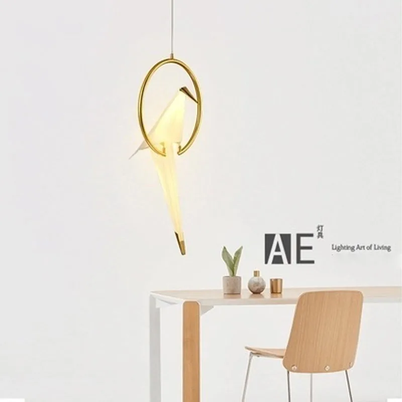 Modern Bird LED Pendant Lights Living Room Floor Lamp Stand Origami Crane Hanging Fixture | Освещение