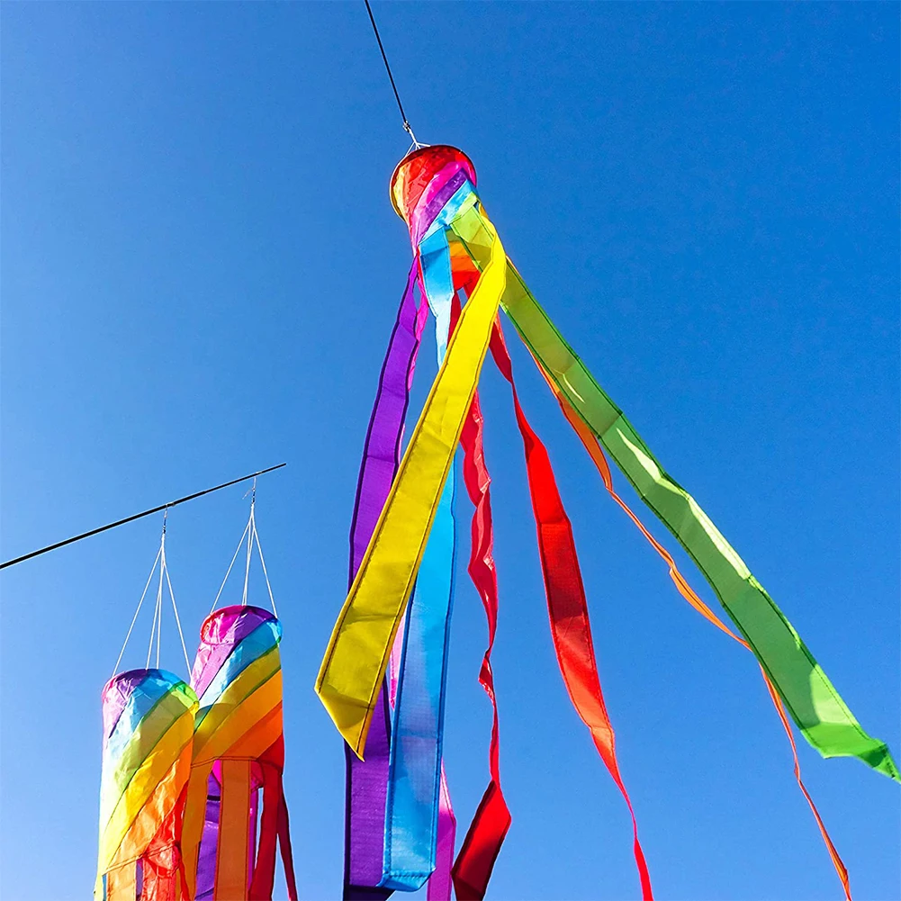

Hot 60x90cm Windsock Rainbow Wind Direction Measurement Outdoor Backyard Campsite Hanging Decoration UV Resistant Weatherproof