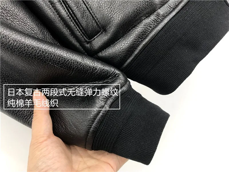 Мужская куртка из натуральной овчины черная теплая большого размера 4xl 5xl xxxxxl для