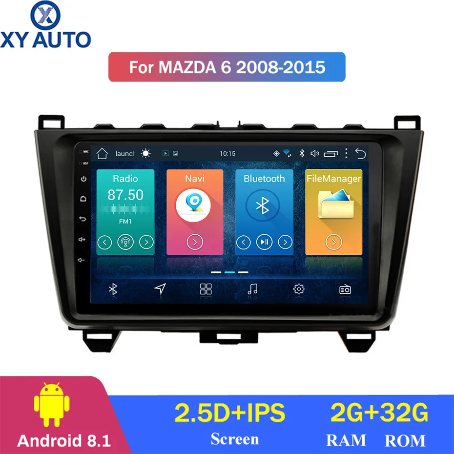 9 дюймовый 2.5D IPS закаленный HD мультитач экран Android 8 1 NAVI для MAZDA 6 2008-2015 с Bluetooth USB WIFI