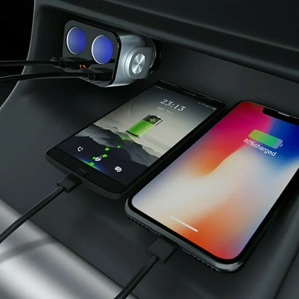 Автомобильный двойной USB-порт QC 3 0 быстрая зарядка постоянный ток 12 ~ 24 В