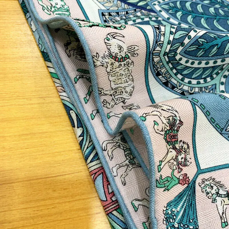 

70% Cashmere 30% Silk Thin Scarf Women Vintage Tribal Boho Style Paisley Flora Print Shawl Stole Big Blanket Hijab 135*135cm