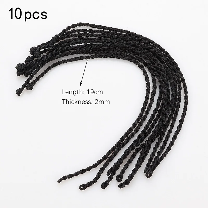 black-10pcs-2mm 10 шт. красный плетеный веревочный браслет дамские счастливые ручной работы веревка украшения в подарок паре плетеный браслет черный браслет-веревочка браслет - Окраска металла: black-10pcs-2mm