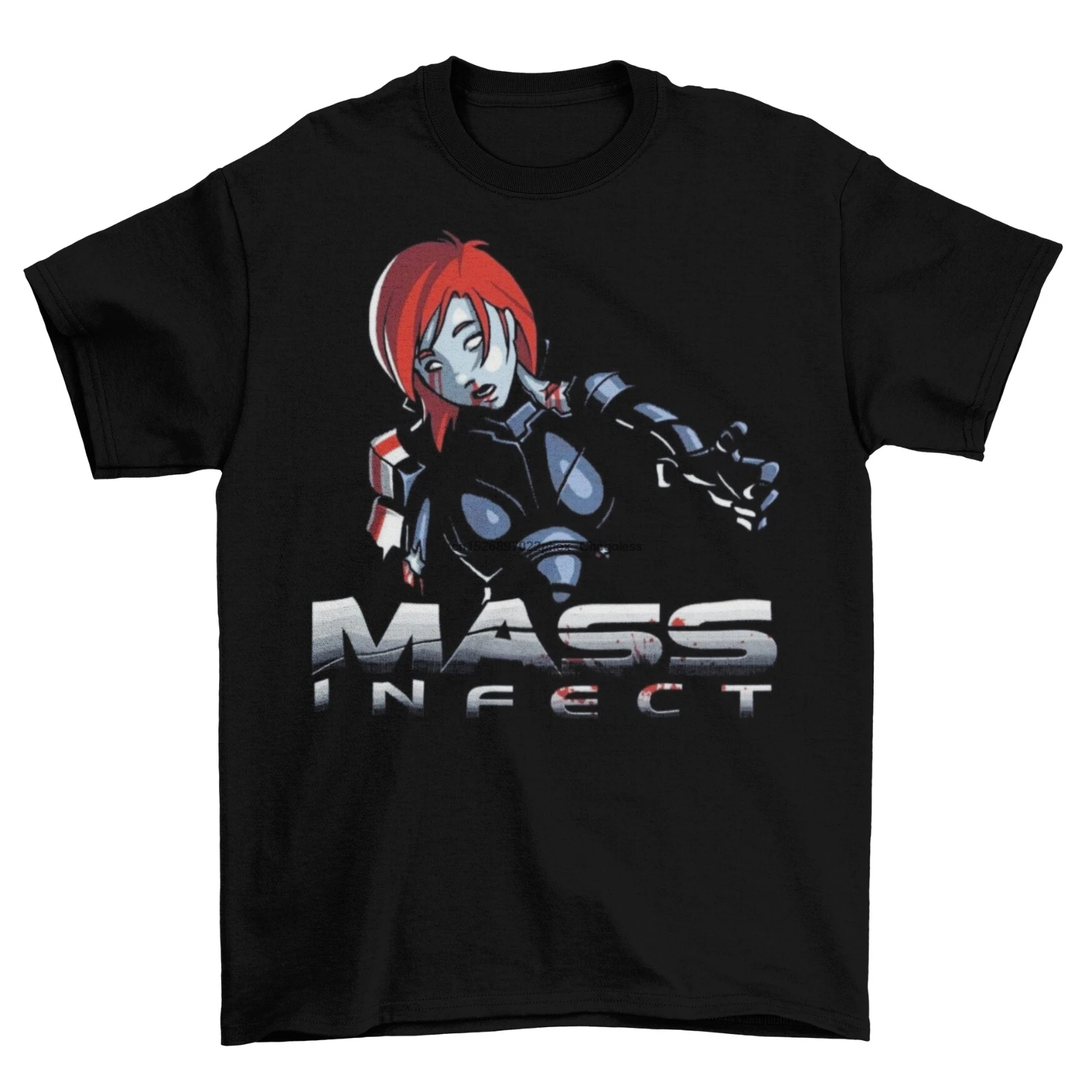 Футболка с эффектом массовой инфекции унисекс взрослые Размеры Andromeda Shepard