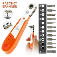 1 pcs mini magnetic ratchet wrench hexagon torx bidirectional control for singledouble head screwdriver drill bits tools