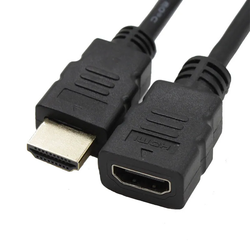 Black HDMI кабель-удлинитель папа-мама 0,3 M/0,5 M/1 M HDMI 4K 3D 1,4 v HDMI расширенный кабель для HD tv lcd ноутбука PS3 проектора - Color: Black