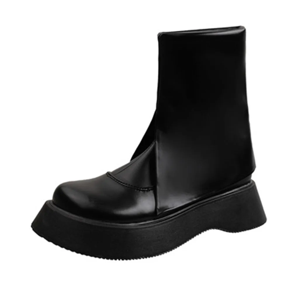 Spring Autumn Style Korean Short Tube Boots Women's 2021 New Network Popular Thick Sole Fashion Chelsea Bootie Lady Chunky Shoes