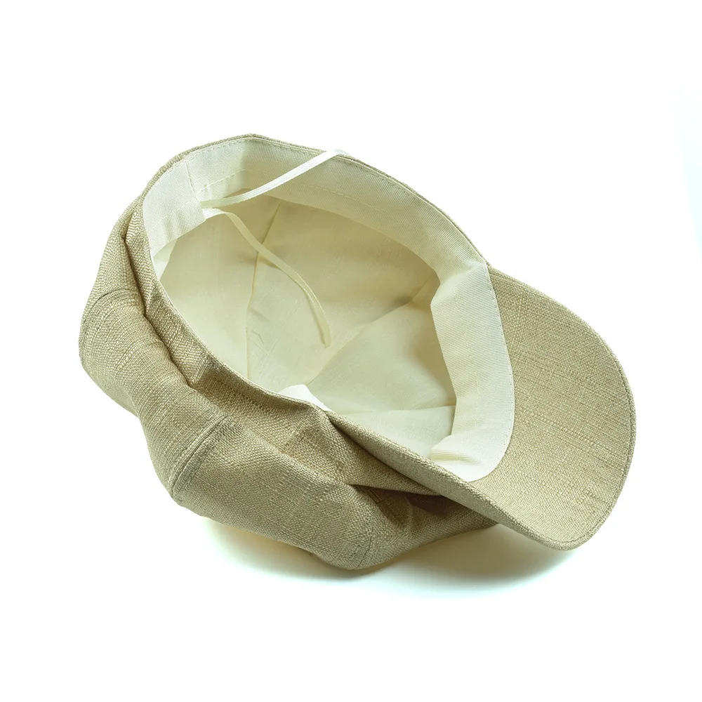 British Retro Thin Beret Hat Cotton Hemp Pure Color Beret Painter Cap Men Woman Spring Summer Simple Casual Short Eave Cap H7398