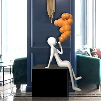 tt customized cartoon sculpture modern artwork tv cabinet hallway decorations creative bubble blowing character decoration light