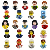 mini action figures city different occupations character building blocks workers passengers firefighters animal breeders bricks