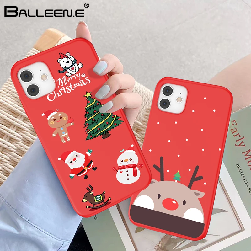 uigo cartoon christmas phone case for iphone 13 11 12 pro max 7 8 6 6s plus 12 santa claus lovely cover for iphone xr x xs se free global shipping