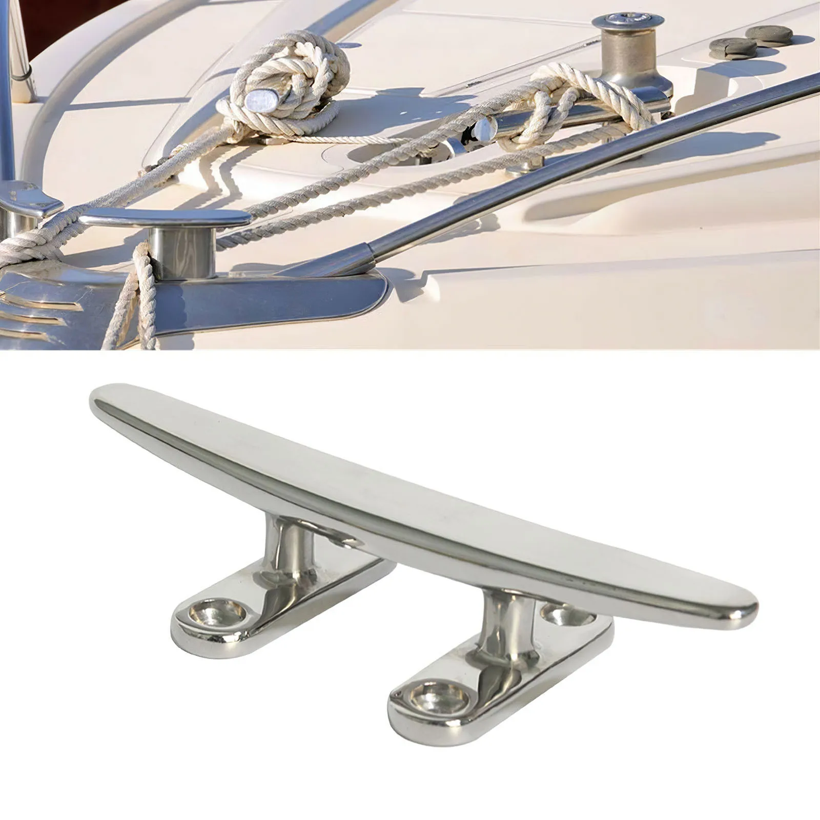 

Marine Boat Dock Deck Cleat Flat Top Base Low Trimline Cleat Stainless Steel Lightweight Boat Cleat Marine Boat Accessory