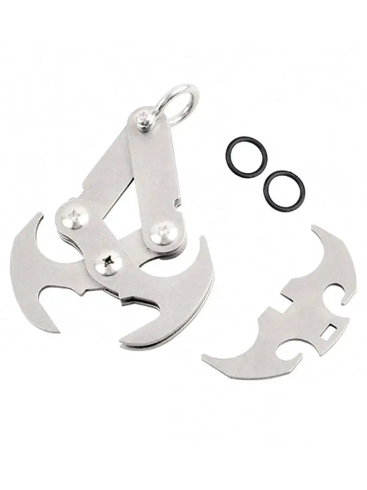 

Stainless Steel Gravity Hook Grappling Carabiner Magnet Outdoor Climbing Claws Car Traction Rescue EDC Tool Key Chain
