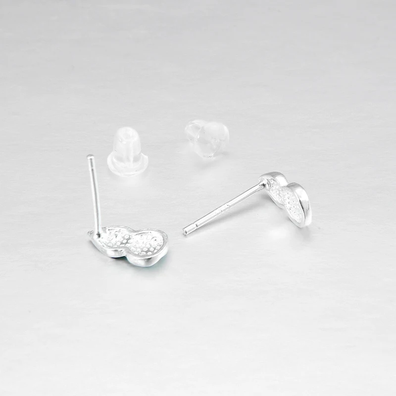 Женские серьги-гвоздики из серебра 100% пробы с синей эмалью | Украшения и