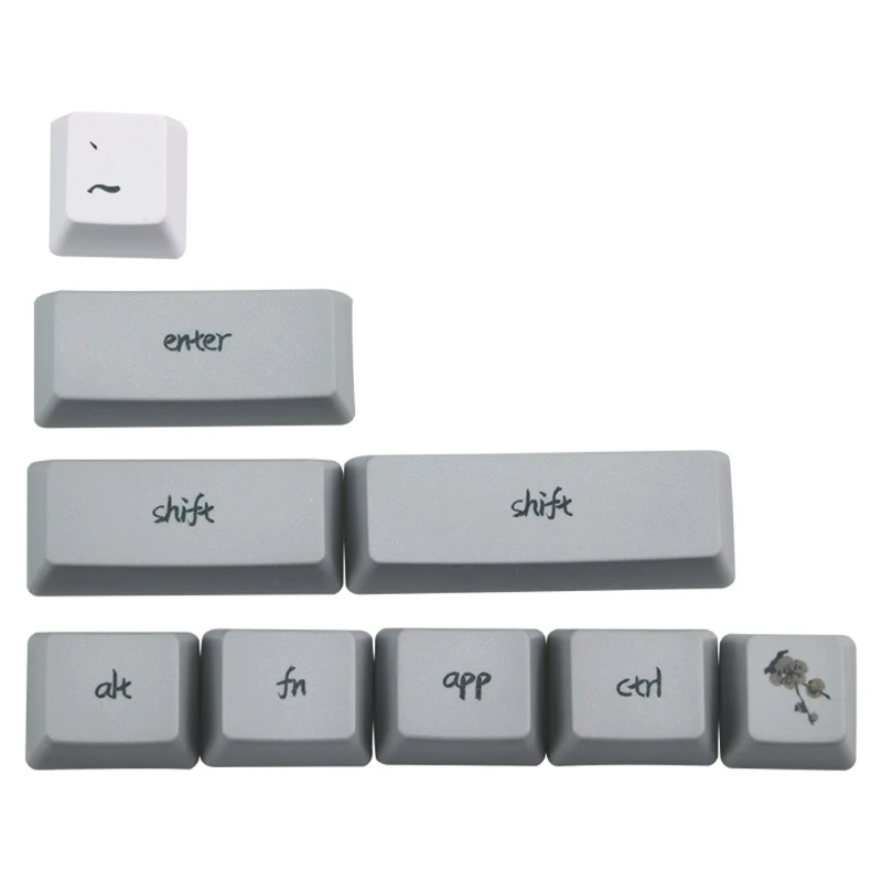 

73 Keys Dye Sublimation Mechanical Keyboard Cute Keycaps PBT OEM Profile Plum Keycap For GH60 GK61 GK64 Keyboard Keycap 32CA