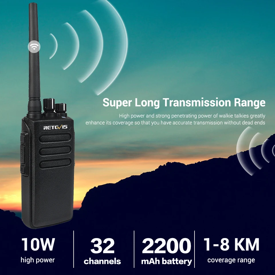 5 шт. DMR RETEVIS RT81 10 Вт IP67 Пылезащитная Водонепроницаемая рация 32CH UHF шифрование Профессиональное двухстороннее радио+ 5 шт микрофон