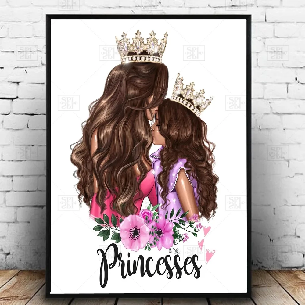 

Cuadros Decoration Vogue Woman Princess Posters and Prints Canvas Painting Fashion Letter Wall Art Print Picture for Living Room