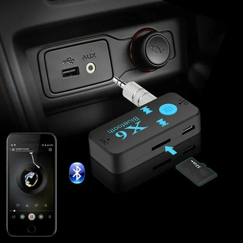 Автомобильный Bluetooth приемник AOZBZ с разъемом 3 5 мм и поддержкой TF
